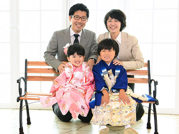 七五三の写真撮影で家族やご兄弟が入ってもOK