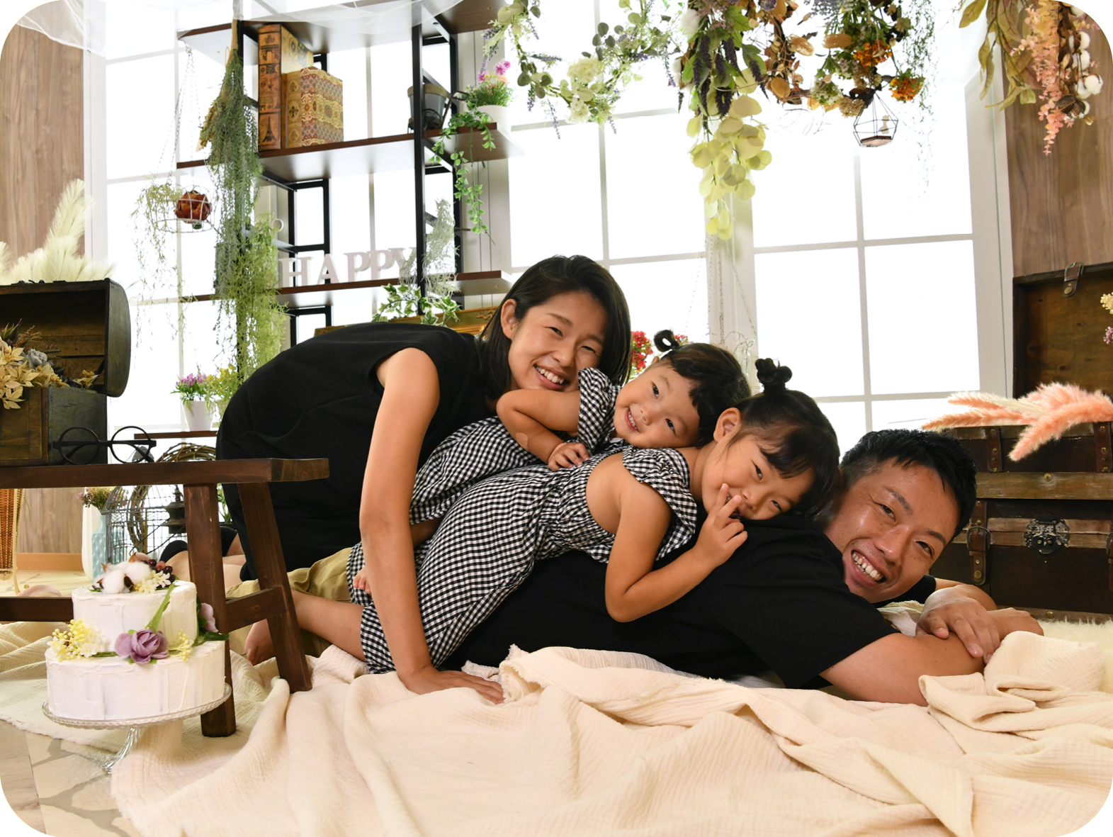 スタッフさんの巧みなアプローチで笑顔に