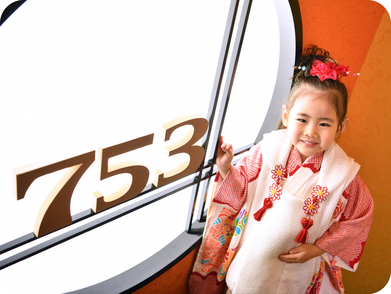 ナチュラルな写真館で娘もニコニコ