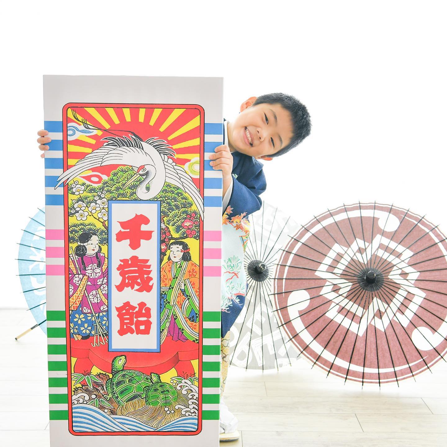 ここでしかない巨大千歳飴と七五三
