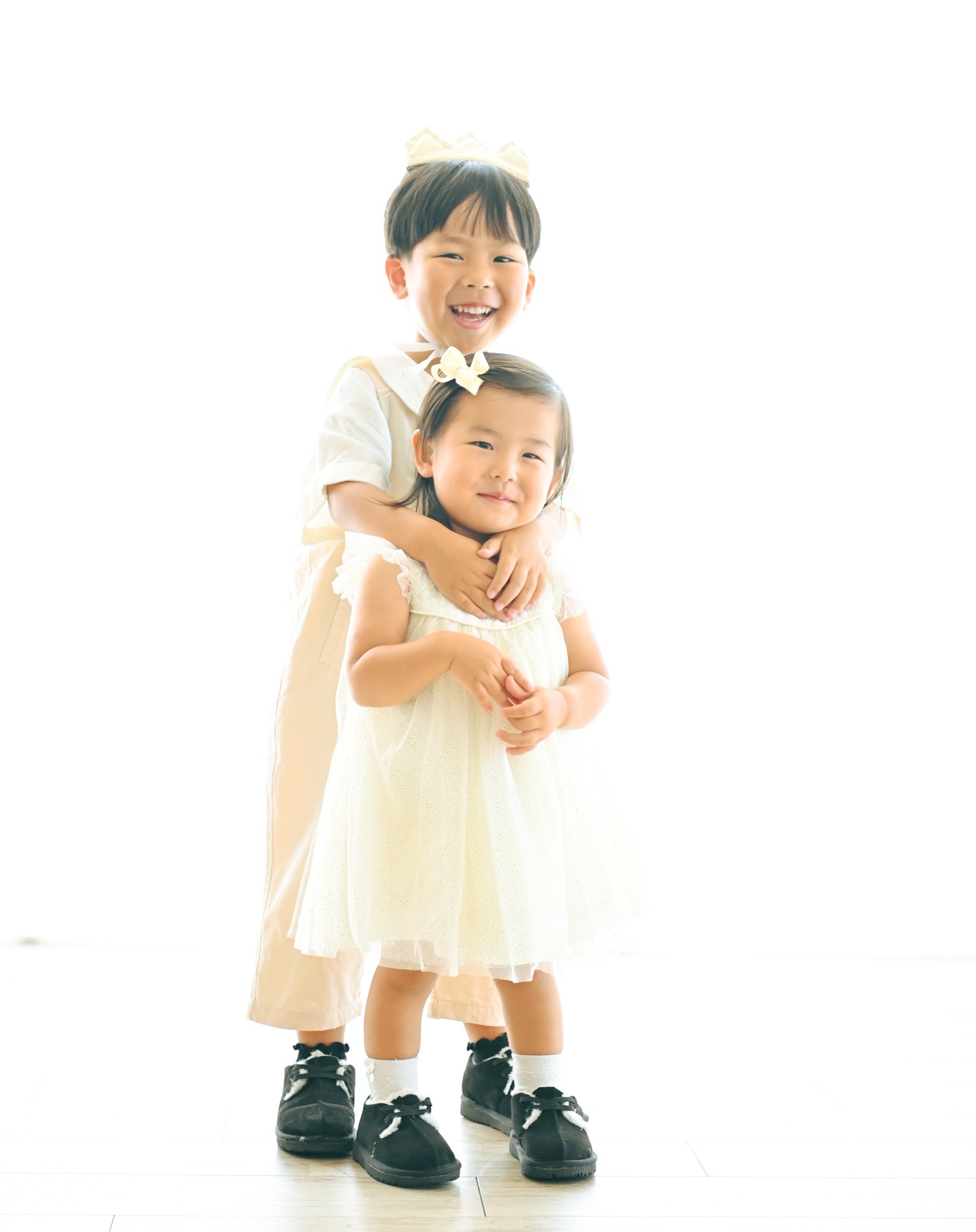 兄妹仲良くいっしょに誕生日写真