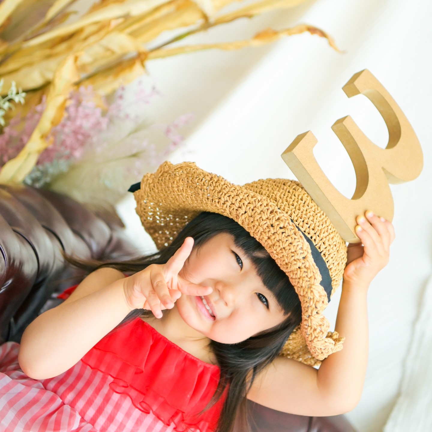 3歳の記念にスタジオで誕生日撮影