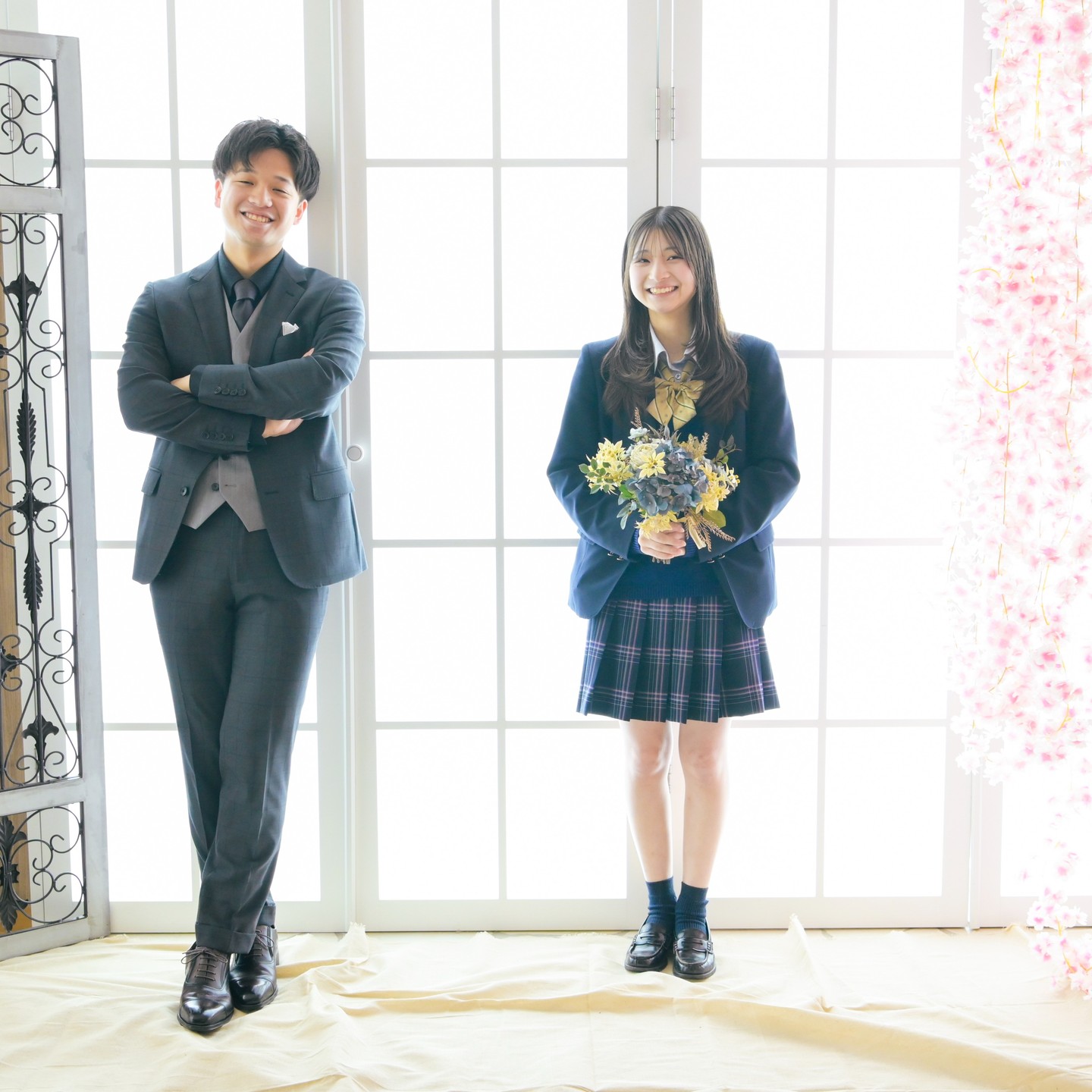 成長の記念に家族写真撮影