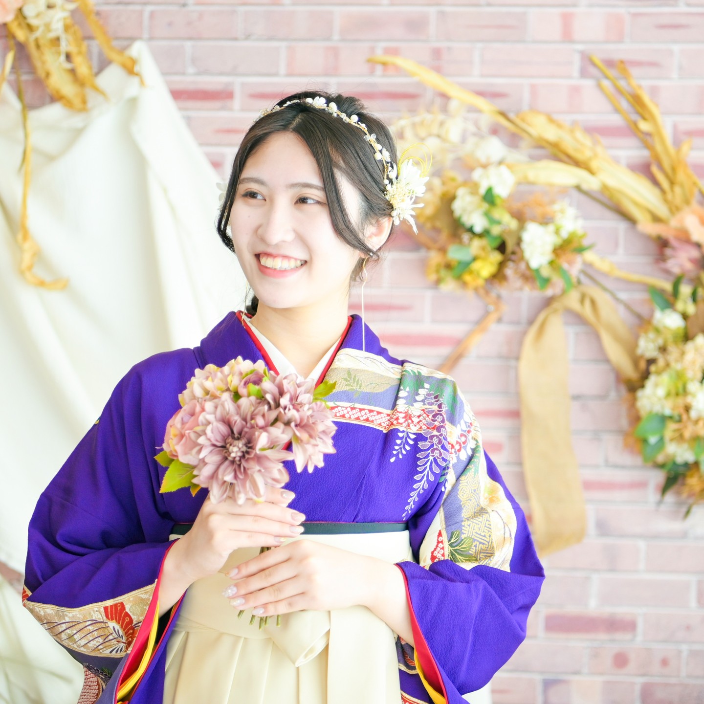 成人式の記念に写真撮影